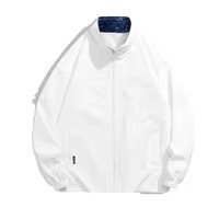 Men's Autumn Outdoors <b>White</b> Blouson <b>Jacket</b> Custom Logo Zipper Closure Woven Polyester <b>Waterproof</b> Windproof Eco-Friendly Casual - Product Image 6