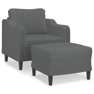 Sillón Gris Oscuro para Sala de Estar con Reposapiés, Conjunto de Muebles Cómodos para Sofá - Product Image 2