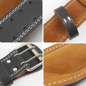 Ceinture de musculation en cuir premium avec boucle à ardillon, ceinture de soutien lombaire robuste pour entraînement de force, fabrication OEM - Product Image 3
