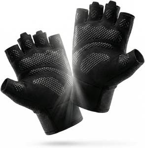 Guantes con Soporte Extendido para Muñeca, Guantes de Gimnasio Acolchados de Silicona de Alto Agarre, Guantes de Entrenamiento sin Dedos para Dominadas y Levantamiento de Pesas - Product Image 1