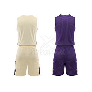Ensemble d'uniformes de basketball réversibles légers 100 % polyester respirant avec évacuation de l'humidité, personnalisable pour les équipes - Product Image 5