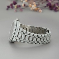 Montre Hip Hop pour Homme Entièrement Sertie de Moissanite VVS Plaqué Argent Sterling 925 Bracelet Platine Mouvement ETA Bijoux Tendance