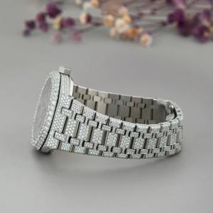 Montre Hip Hop pour Homme Entièrement Sertie de Moissanite VVS Plaqué Argent Sterling 925 Bracelet Platine Mouvement ETA Bijoux Tendance - Product Image 4