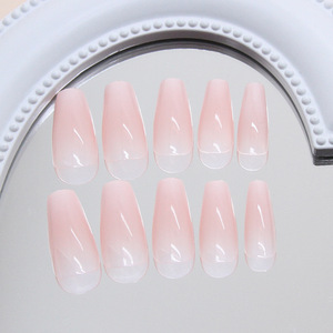 24 Uñas Postizas Largas Estilo Ins con Brillo <span class=keywords><strong>Nude</strong></span>, Hechas de Material ABS Duradero para Aplicación en Dedos - Product Image 3