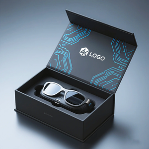 Boîte cadeau en carton rigide recyclable personnalisée avec fermeture magnétique et poignée, emballage écologique portable pour bijoux et lunettes - Product Image 3