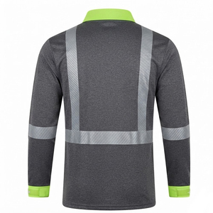 Polo de manga larga de alta visibilidad y calidad premium para adultos, reflectante, de secado rápido, que absorbe la humedad, ropa de trabajo, polos. - Product Image 2