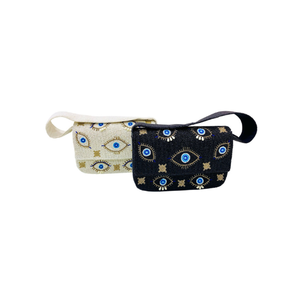 Bolso de hombro bohemio con cuentas, bordado negro, correa única, bolso de mano para mujer, diseño artesanal con cuentas de semillas, bolsos de hombro personalizados - Product Image 6