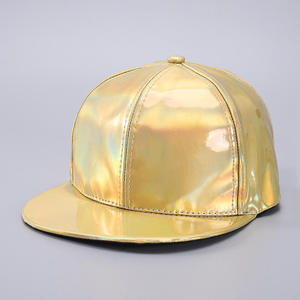 Casquette de baseball Snapback unique en cuir PU laser réfléchissant 100 % polyester pour étudiants, hip-hop, danse, fêtes et sports - Product Image 3