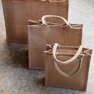 Sac fourre-tout en jute fait main pour femmes, sac de shopping en jute de taille moyenne avec poignée en corde, sac de courses pour femmes - Product Image 2