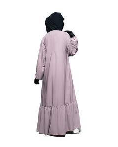 Abaya Elegante Musulmana de Calidad Premium al por Mayor con Detalles de Volantes, Proveedor Mayorista para Bodas y Eventos Formales - Product Image 3