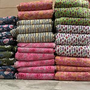 New Design Multicolor 100% Cotton Indian Garment Fabric Organic Eco-Friendly Craft <b>Boys</b> Floral Hand Block Screen Print - Product Image 6