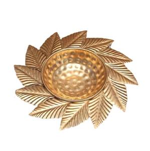Cuenco Urli de Metal con Diseño de Hojas para Decoración de Puja, Artículo Duradero de Latón para el Hogar, Uso Interior en Diwali, Cuenco para Diya Flotante en Agua y Flores - Product Image 1