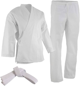 Uniforme de Karate Blanco para Niños, Ropa de Artes Marciales de Algodón, Corte Regular, Ropa de Práctica de Karate Resistente para Niños, Disponible en Stock - Product Image 5