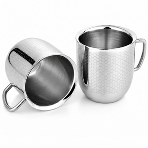 Premium <b>Double</b> <b>Wall</b> Stainless Steel Beer <b>Mug</b> Custom Logo Engraved Metal Tankard Personalized Fluted Coffee Tumbler With Handle - Product Image 2