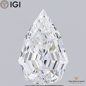 Choix brillant pour pendentif personnalisé, diamant de laboratoire CVD de 2,00 carats, taille poire, certificat IGI, clarté VVS2, couleur E - Product Image 1