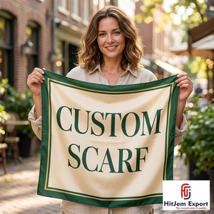 Écharpe carrée contemporaine imprimée sur mesure, toucher soyeux, châle de mode, service de fabrication textile OEM ODM sous marque privée - Product Image 2