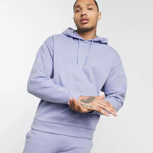Top Trend Best Quality Unique Simple Style Men's 100% Cotton Fleece Streetwear <b>Lightweight</b> <b>Hoodie</b> Shorts Set Autumn Casual Wear - Product Image 4