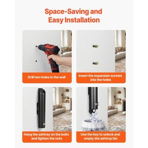 Posacenere Cilindrico da Esterno in Acciaio Inossidabile, Resistente alle Intemperie, Contenitore per Mozziconi di Sigaretta - Product Image 5