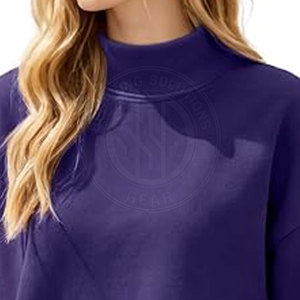 Sweat-shirt pour femme avec logo personnalisé, confectionné avec des coutures de qualité supérieure pour un style au quotidien, sweat-shirts à col montant pour femme - Product Image 3