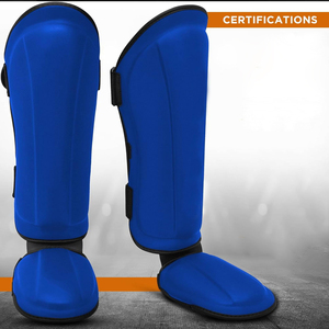 Protège-tibias professionnels en cuir pour entraînement MMA, Karaté, Kickboxing, conception personnalisée, fermeture à lacets thaïlandaise, durables et polyvalents - Product Image 4