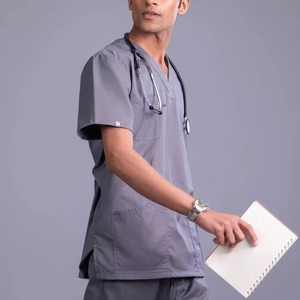 Ensemble de tenue médicale tricotée 100 % coton, style haut de gamme, avec chemise et pantalon à taille élastique, look de marque, vente au Pakistan, pour hôpital - Product Image 5