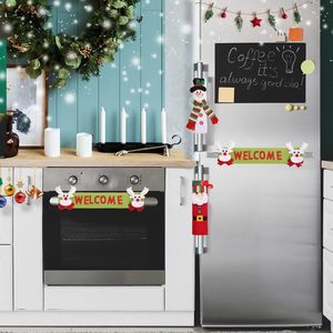 Ensemble de housses de poignées de réfrigérateur et de four à micro-ondes motif Bonhomme de neige de Noël, décorations festives pour la cuisine des fêtes - Product Image 5