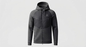 Sweat-shirt à capuche zippé pour homme, coupe classique, couleur unie, décontracté, pour l'automne, en polaire, respirant - Product Image 6