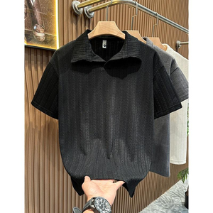 One Piece Dropshipping Summer Casual Fashion Light Luxury Polo Shirt Men's Lapel Business Short Sleeved Polo Shirt - Product Image 4