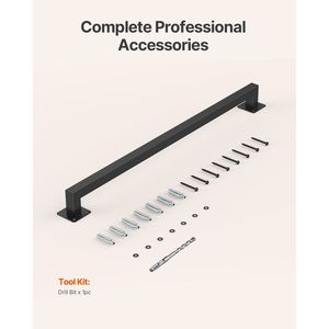 Corrimano per Scale da Interno in Ferro Nero da 3 Piedi Montato a Parete, Capacità di Carico 250 libbre, Ringhiera Industriale Elegante a Forma di S - Product Image 6