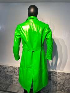 Abrigo Largo de Cuero Personalizado para Mujer, Chaqueta Premium de Primavera, Doble Botonadura, Estilo Ecológico y Sastre, Genuino, OEM - Product Image 4