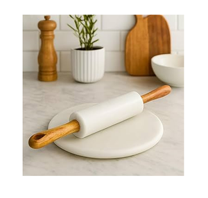 Tabla de Amasar de Mármol Verde y Rodillo de Madera, Rodillo para Masa, Herramienta de Cocina para Hornear, Mejor Calidad - Product Image 4