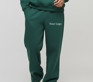 Nouvel Arrivage Pantalon de survêtement décontracté style vintage en laine, couleur unie, coupe ample, en lin/coton de poids moyen, avec cordon de serrage, pour la gym - Product Image 1