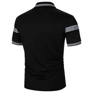 Polo de hombre con cremallera y paneles múltiples, el más demandado, de corte regular, manga corta, sin arrugas, con MOQ bajo - Product Image 2