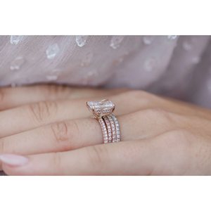 แหวนนิ้วดีไซน์เนอร์สุดพิเศษสำหรับผู้หญิง ชุบทอง 14K ประดับเพชรทรง Asscher แหวนหมั้นแบบฝังเพชรทรงเรขาคณิตคลาสสิก - Product Image 2