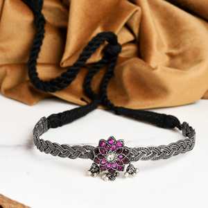 Collares Finos Meera Jaipur Laakshi, Plata Pura, Diseño Tradicional Indio Elegante para Mujer, para Fiestas y Bodas - Product Image 2