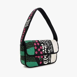 Sac fourre-tout Exim brodé et perlé, motif citron classique, forme carrée, pour usage quotidien, voyage, promotionnel, imprimé sérigraphié, artisanat - Product Image 3