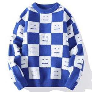 Cardigan long en tricot surdimensionné unisexe personnalisé, motif quadrillé, pull à manches longues doux pour hommes et femmes - Product Image 4