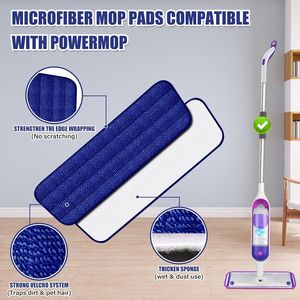 Mop Spray in Microfibra per Pavimenti in Legno, 3 Panni Lavabili e Riutilizzabili per Pulizia a Secco e Umido, Modello Piatto per Swiffer Powermop - Product Image 3