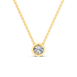 Collier Solitaire Élégant et Luxueux en Or Massif 14K pour Femme, Diamant de Laboratoire 0,3 Ct Pureté VS, Anniversaire de Mariage - Product Image 3