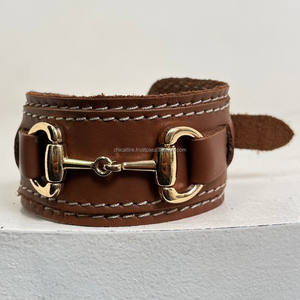 Top Quality <b>Horse</b> <b>Bits</b> Silver Tone <b>Horse</b> <b>Bit</b> Hardware with Adjustable Pin Buckle Women Wide Cowhide Leather <b>Bracelet</b> for Unisex - Product Image 5