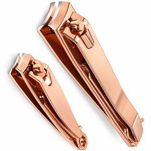Coupe-ongles de luxe en acier inoxydable rose gold, lame courbée de 15 mm, pointe arrondie, pour usage adulte. - Product Image 5