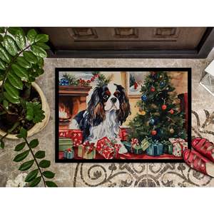 Cavalier Spaniel Cozy Christmas Paillasson Antidérapant Intérieur Extérieur 24H X 36W Tapis à poils bas pour entrée Tapis de porte avant lavable - Product Image 3