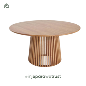 Contemporary Mahogany Wood Restaurant Dining <b>Table</b> Premium Cafe Hotel Villa Furniture OEM Jepara Indonesia - Kala - Product Image 5