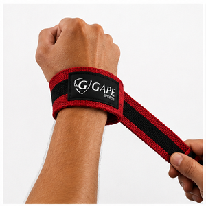 GAPE SPORTS Bandes de maintien pour poignets en nylon, fermeture Velcro réglable, rouge et noir, soutien pour la musculation, unisexe, prix abordable, OEM personnalisé - Product Image 1