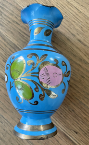 <b>Vintage</b> Brass Turquoise Pink Red Blue Decorative <b>Vase</b> Handcrafted Multicolor Metal Flower <b>Vase</b> Elegant Home Decor Table - Product Image 3