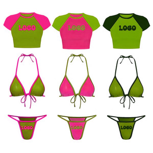 Traje de baño de licra y nailon de secado rápido y transpirable con marca personalizada, bikini para mujer, traje de baño con relleno y efecto push-up. - Product Image 5