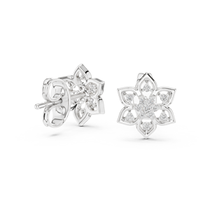 Pendientes de Diamantes Florales de Laboratorio de Última Tendencia, Engastados en Oro Rosa de 18K, para Compromiso, Boda, Fiesta, Regalo de San Valentín, Uso Diario para Mujer - Product Image 5