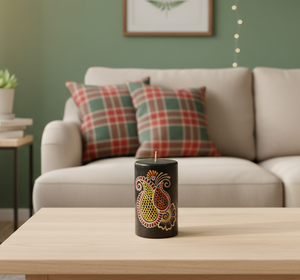 Vela de Cera de Soja Natural Orgánica Ecológica Hecha a Mano con Diseño Paisley, Aroma Personalizado, Decoración para el Hogar de Pascua y Navidad - Product Image 2