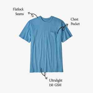 Camiseta corta transpirable y ligera para hombre, de color liso, con bolsillo en el pecho. - Product Image 5