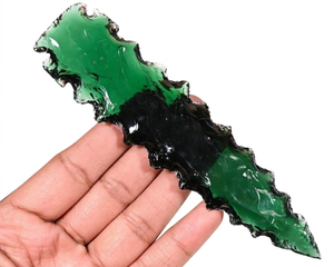 Obsidiana Decorativa de Cristal Verde, Escultura de Piedra Decorativa para el Hogar, Hecha a Mano, Regalo Energético de Feng Shui, Coleccionable - Product Image 1